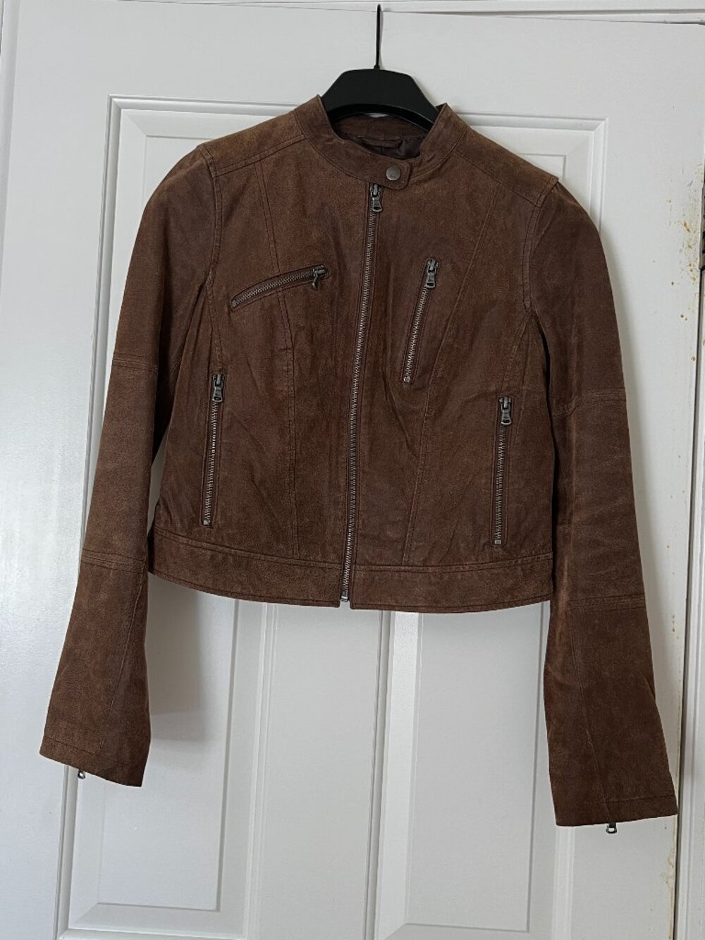 Levi's Classic Black Genuine Nubuck Leather Moto Jacket S